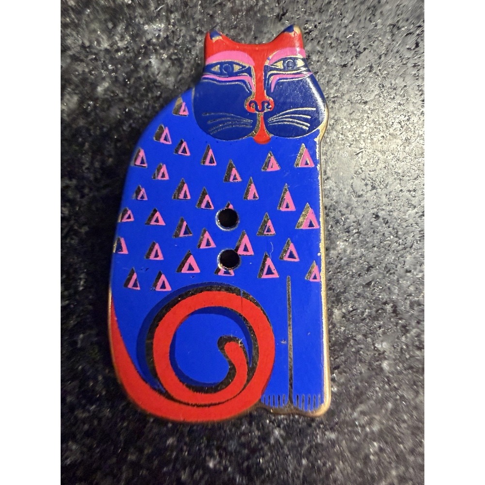 Vtg Laurel Burch Cat Button Made By Dill + 5 Cat Buttons Sewing Craft - Picture 3 of 7